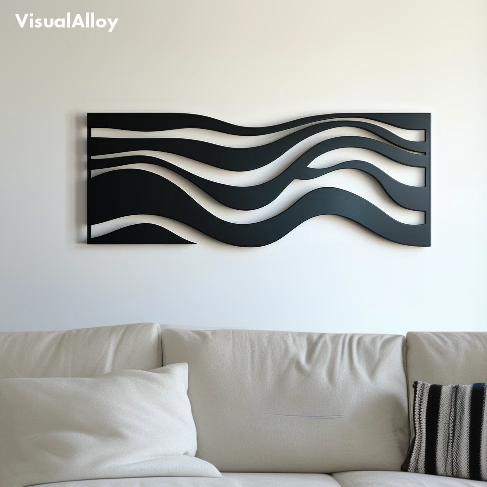 Black metal wall art