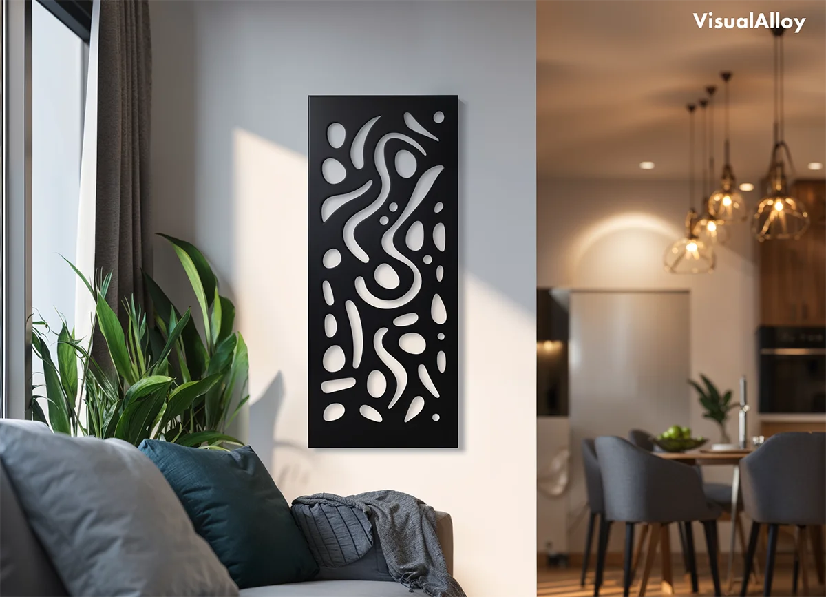 Abstract metal wall art decor - lava flow