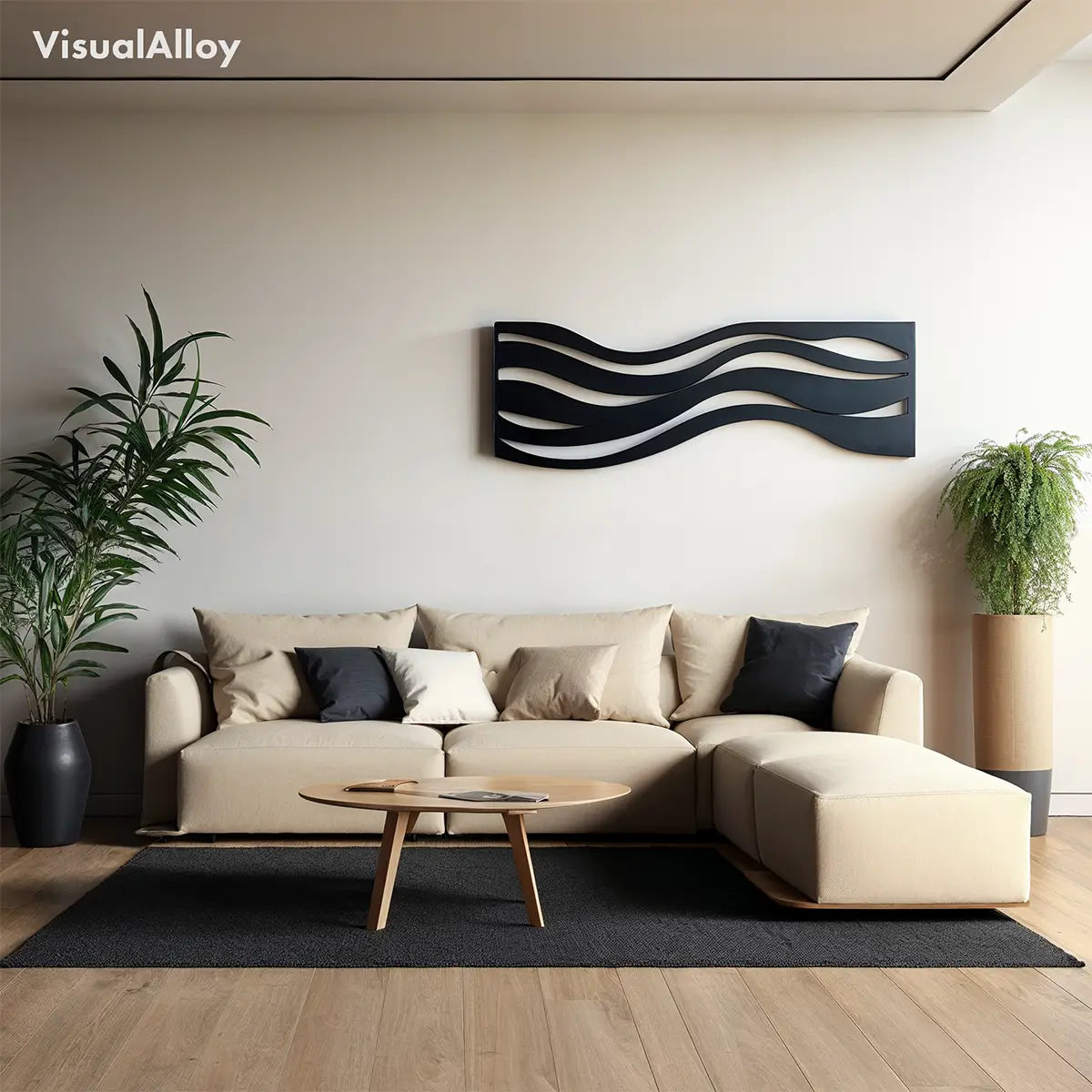 Abstract metal wall art for living room