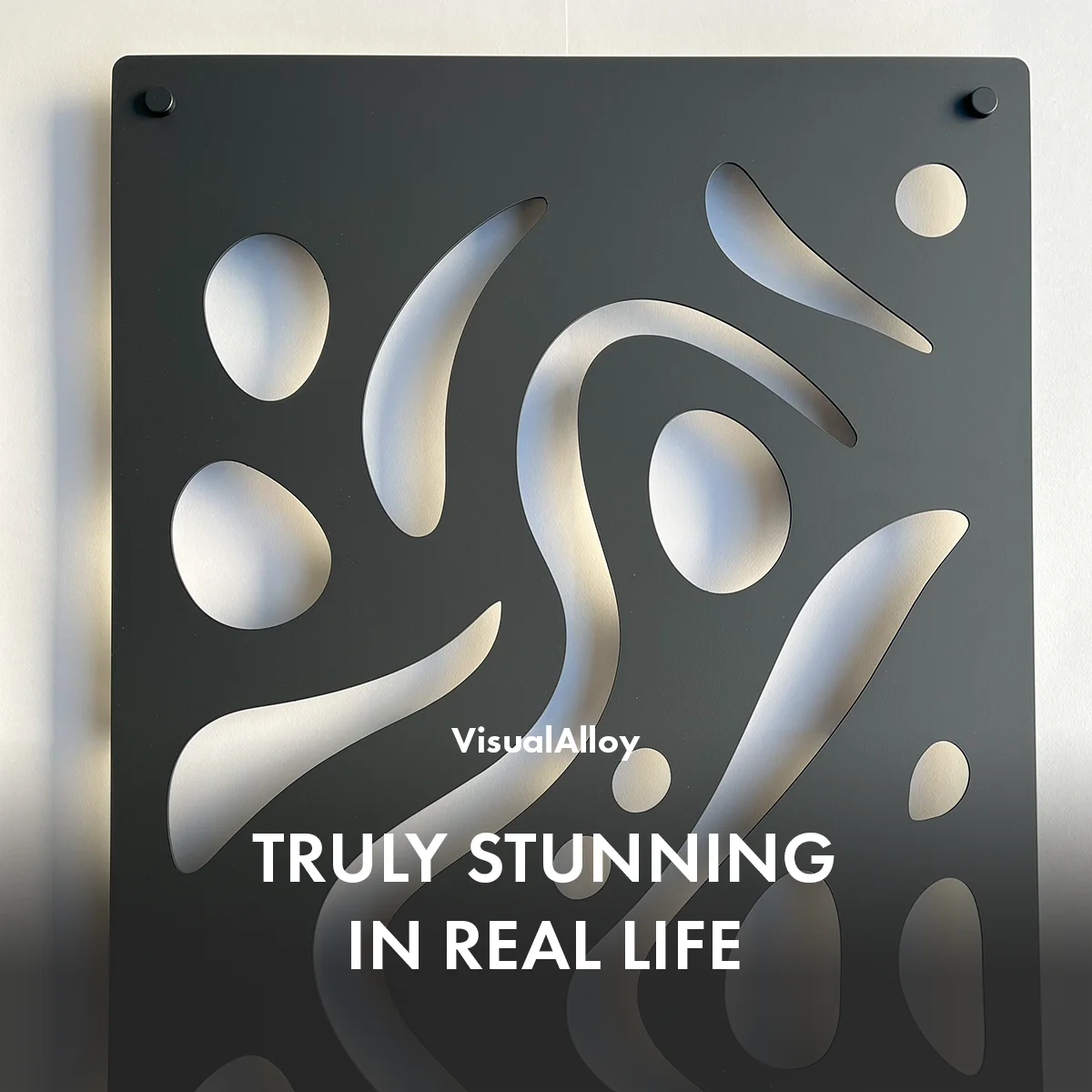 Abstract metal wall art in real life