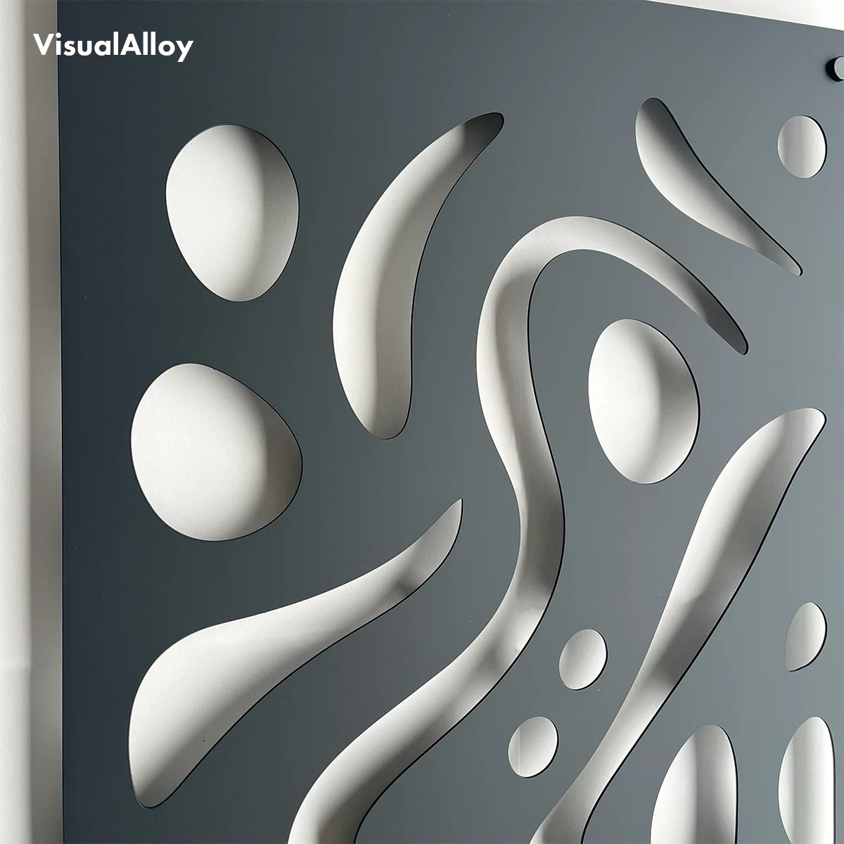 Abstract metal wall decor - black surface