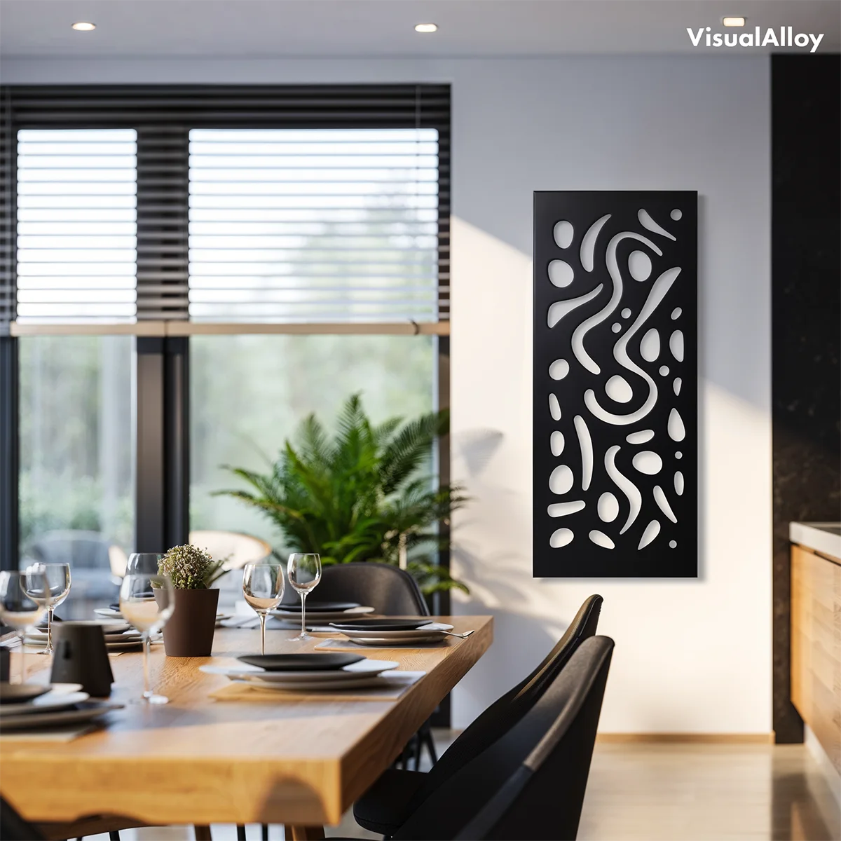 Abstract modern metal wall art - vertical