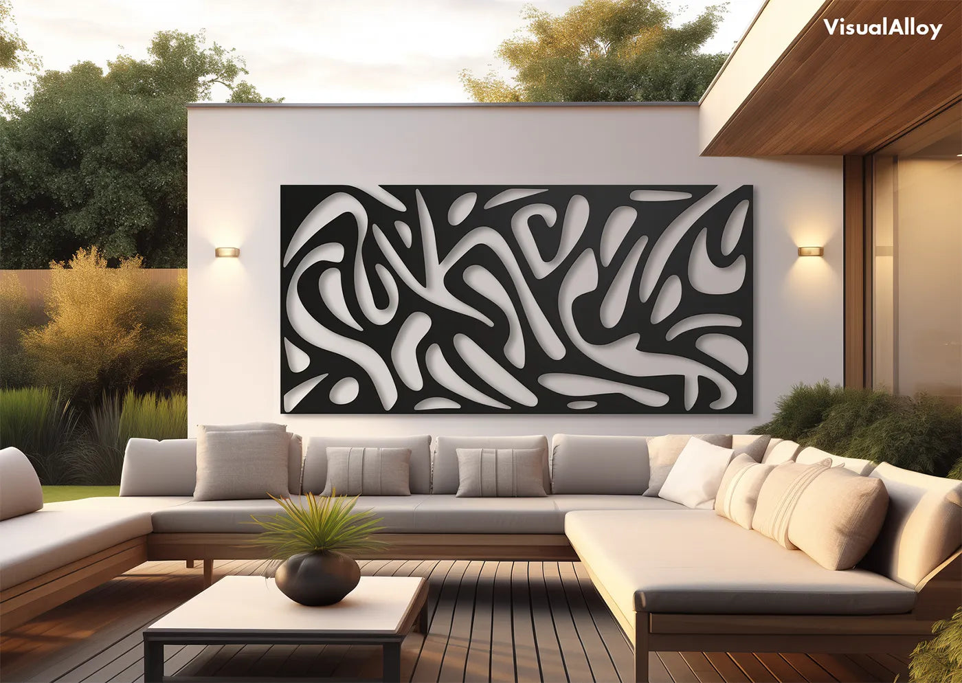 Abstract modern metal wall art