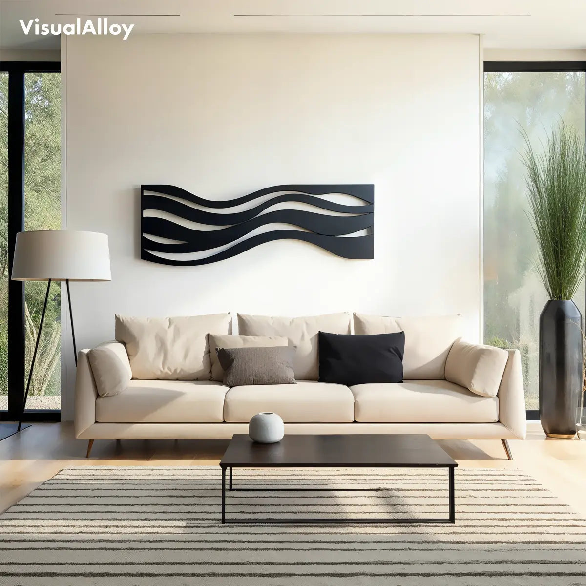Abstract wall decor from metal