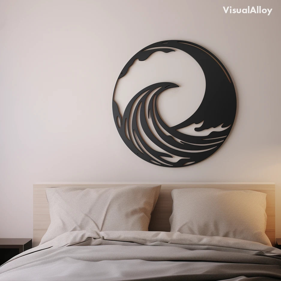 Black metal wall art - circle