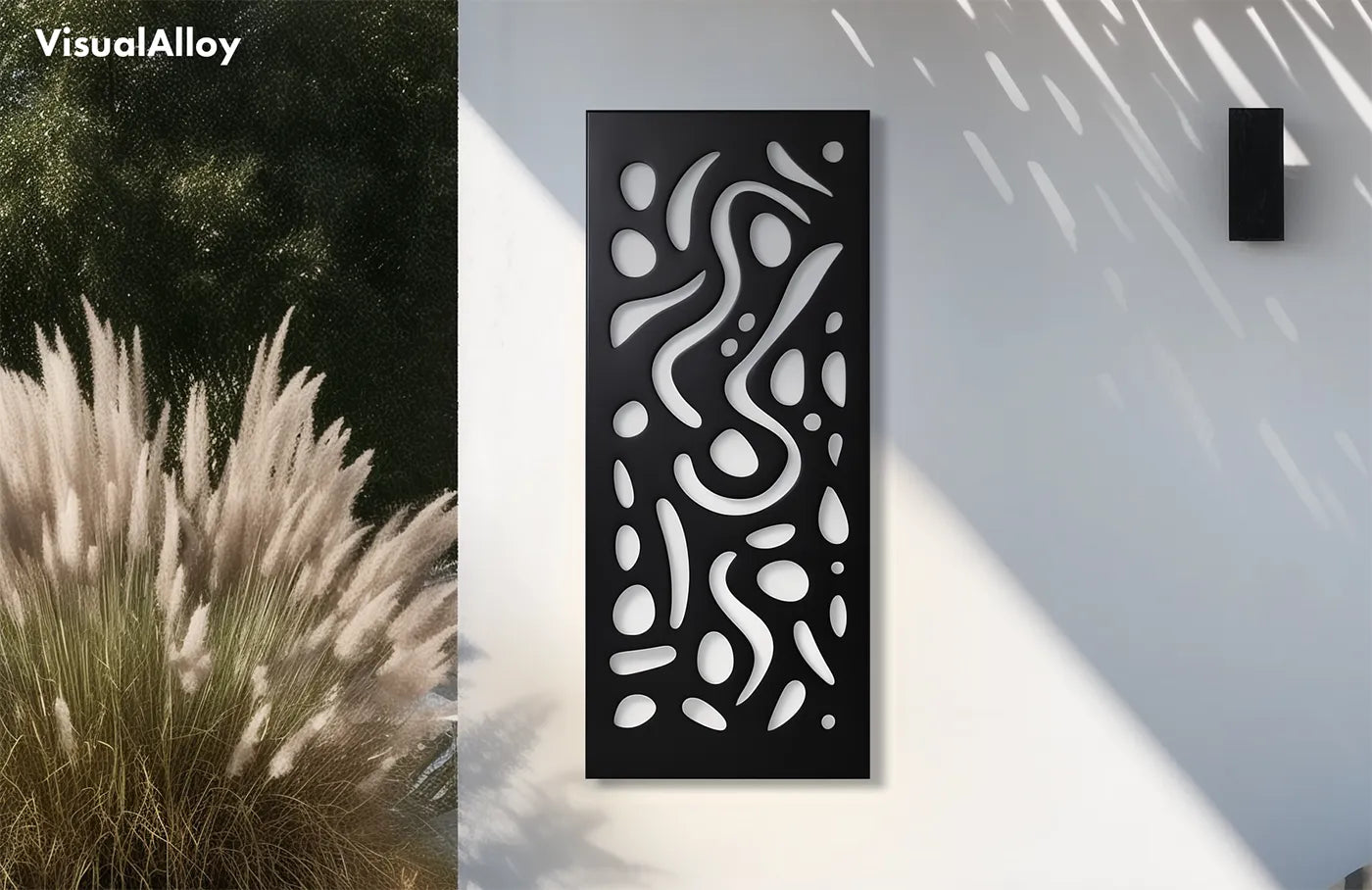 Black metal wall art