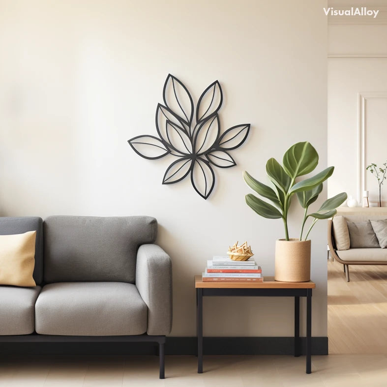 Leaf flower metal wall art