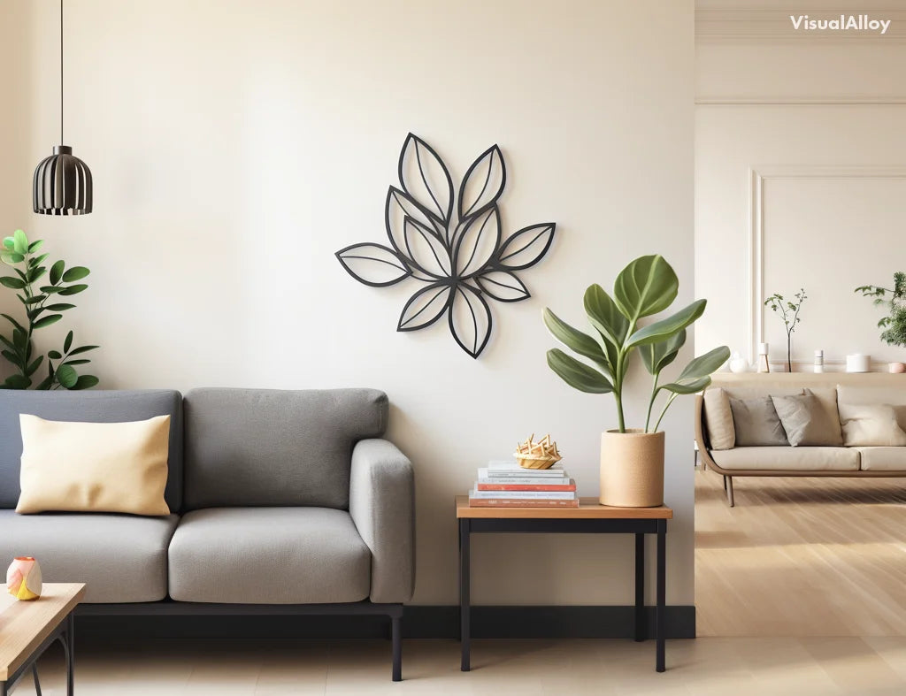 Metal leaf wall art for living room