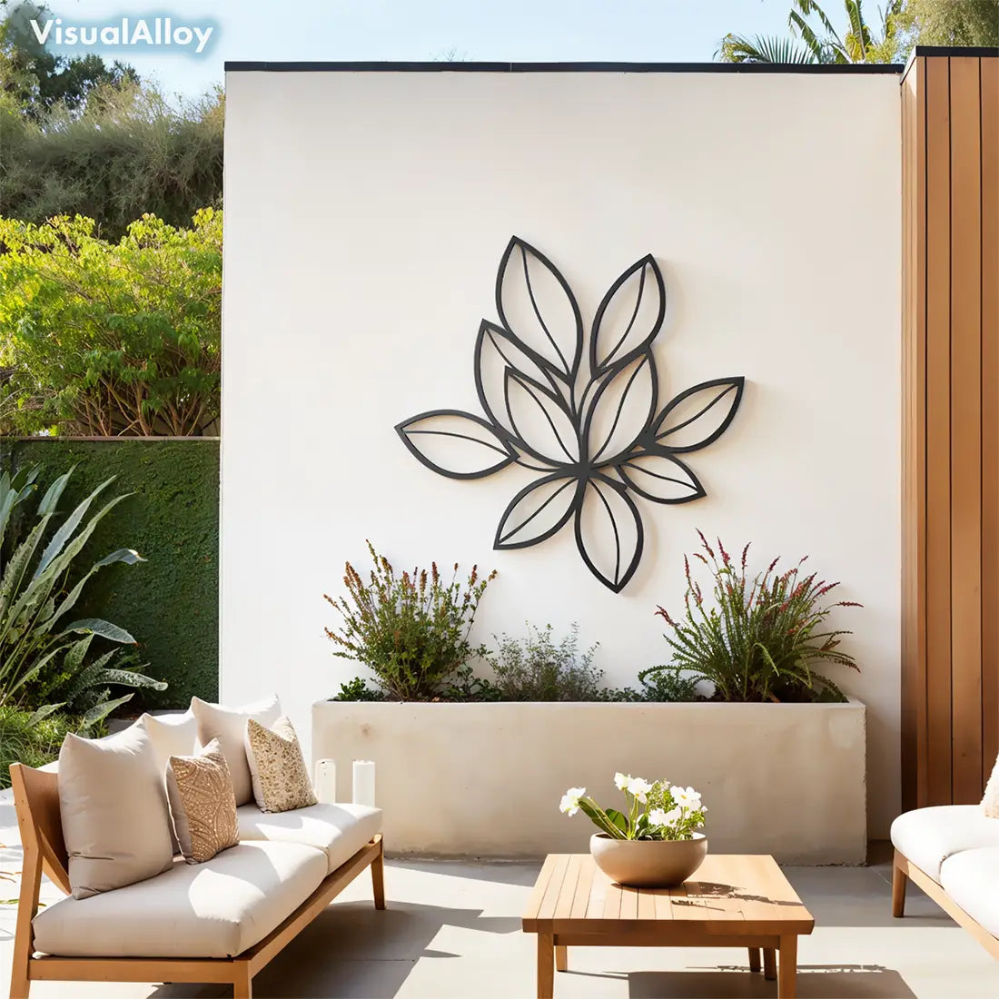 Metal leaf wall art - outdoor decor