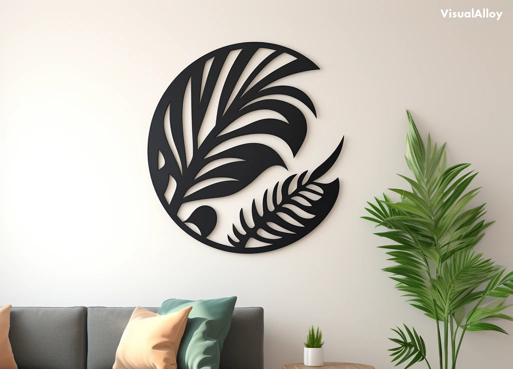 Metal leaf wall decor design