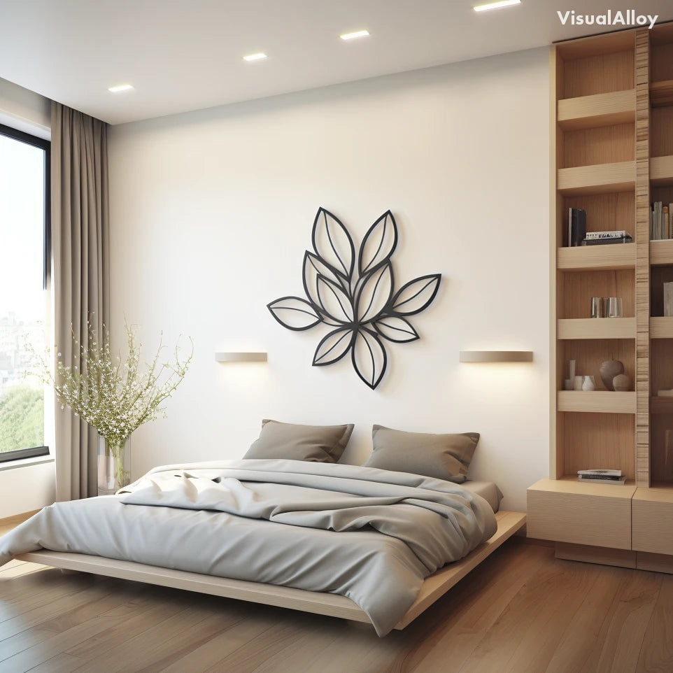 Metal leaf wall hanging