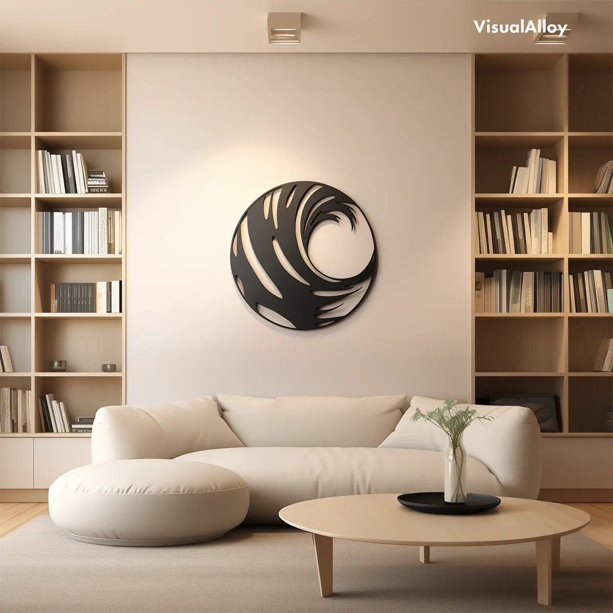 Metal wave hanging - black metal