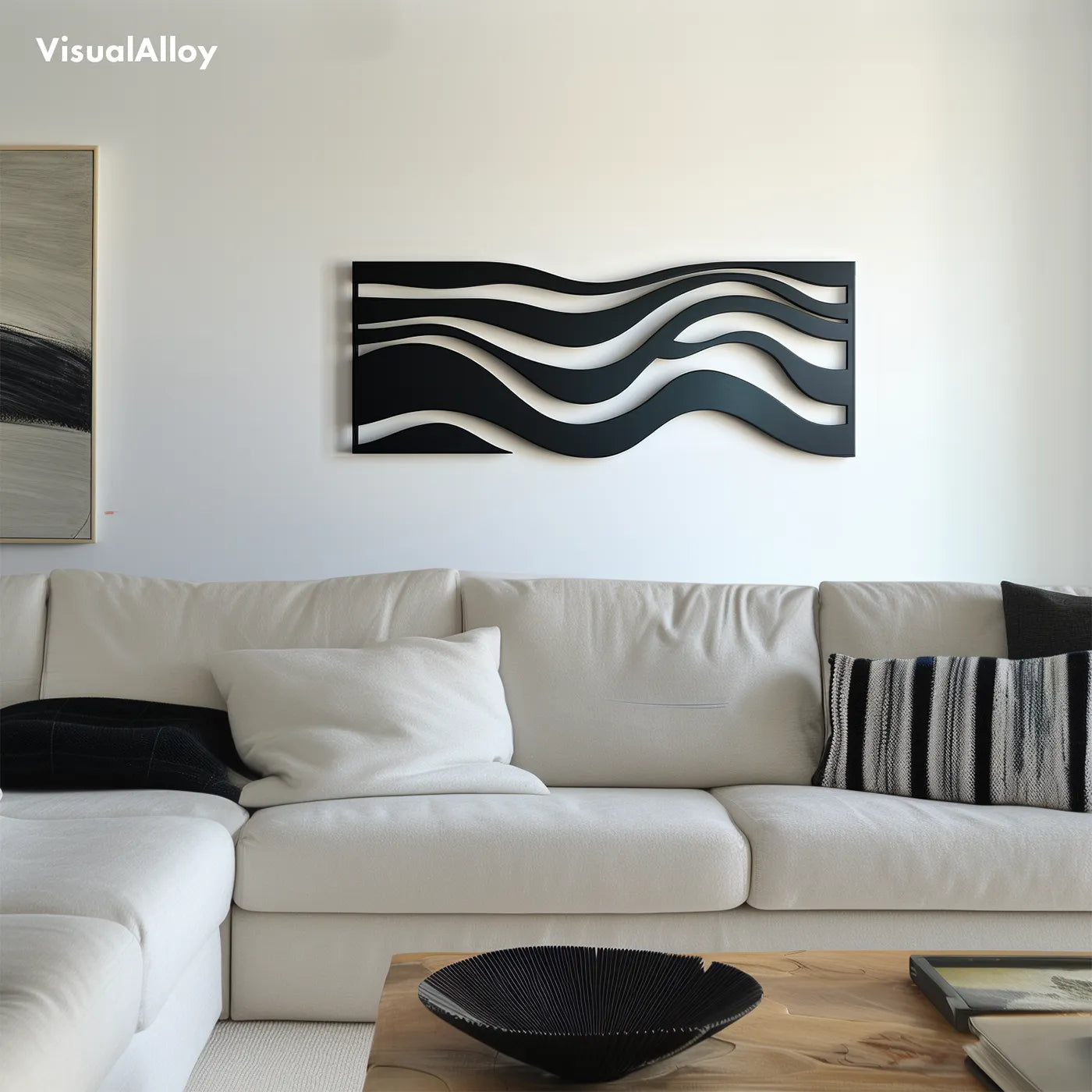 Black metal wall art - ocean