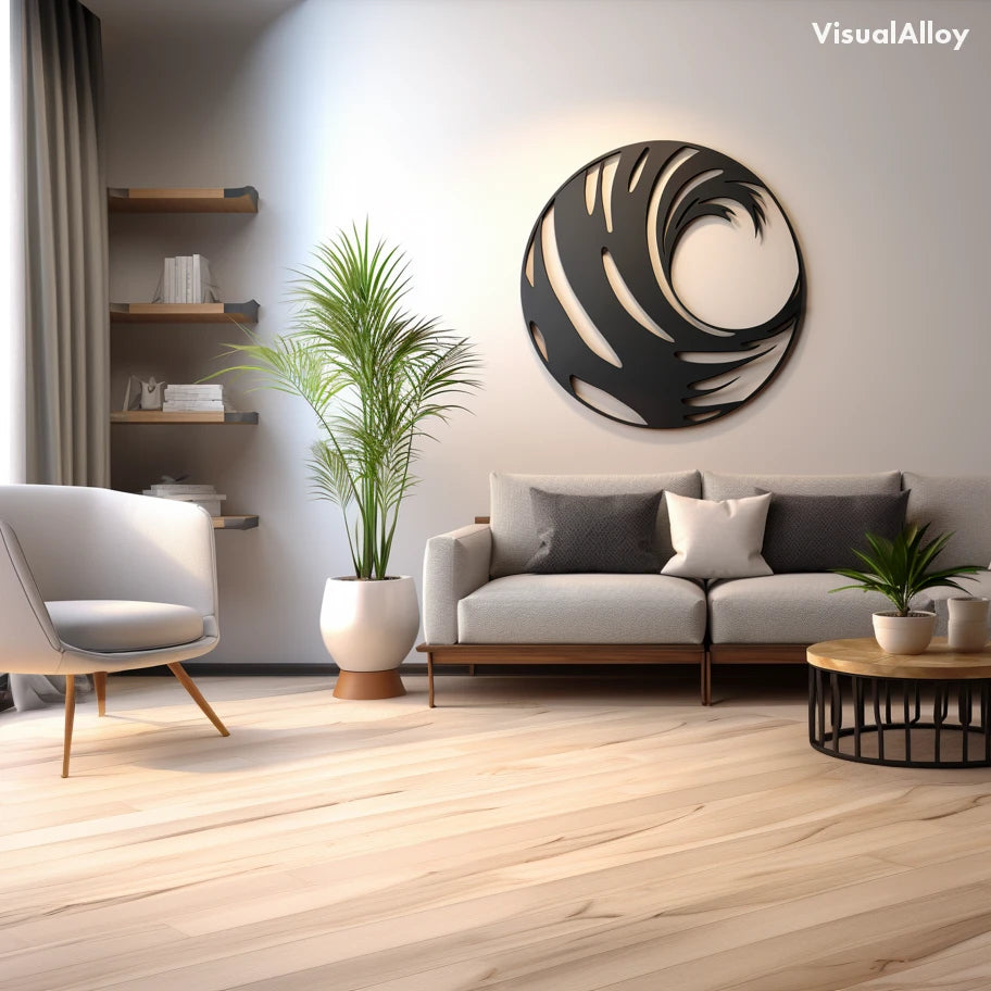 Ocean wave abstract metal wall decor