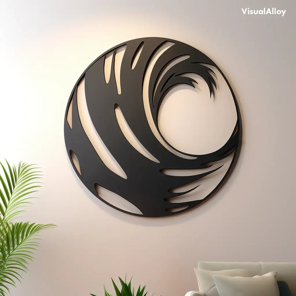 Ocean wave metal wall art
