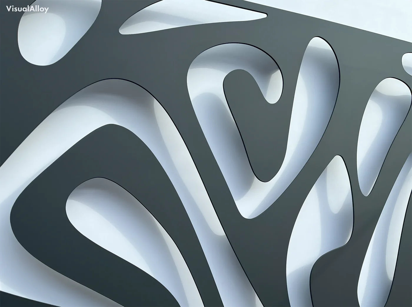 Outdoor Wanddeko aus schwarzem Metall