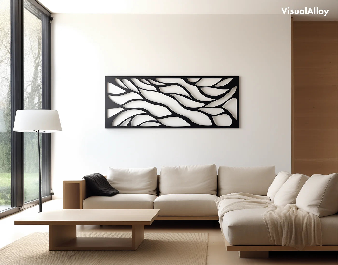 Schwarze Metall Wanddeko - Abstrakter Baum