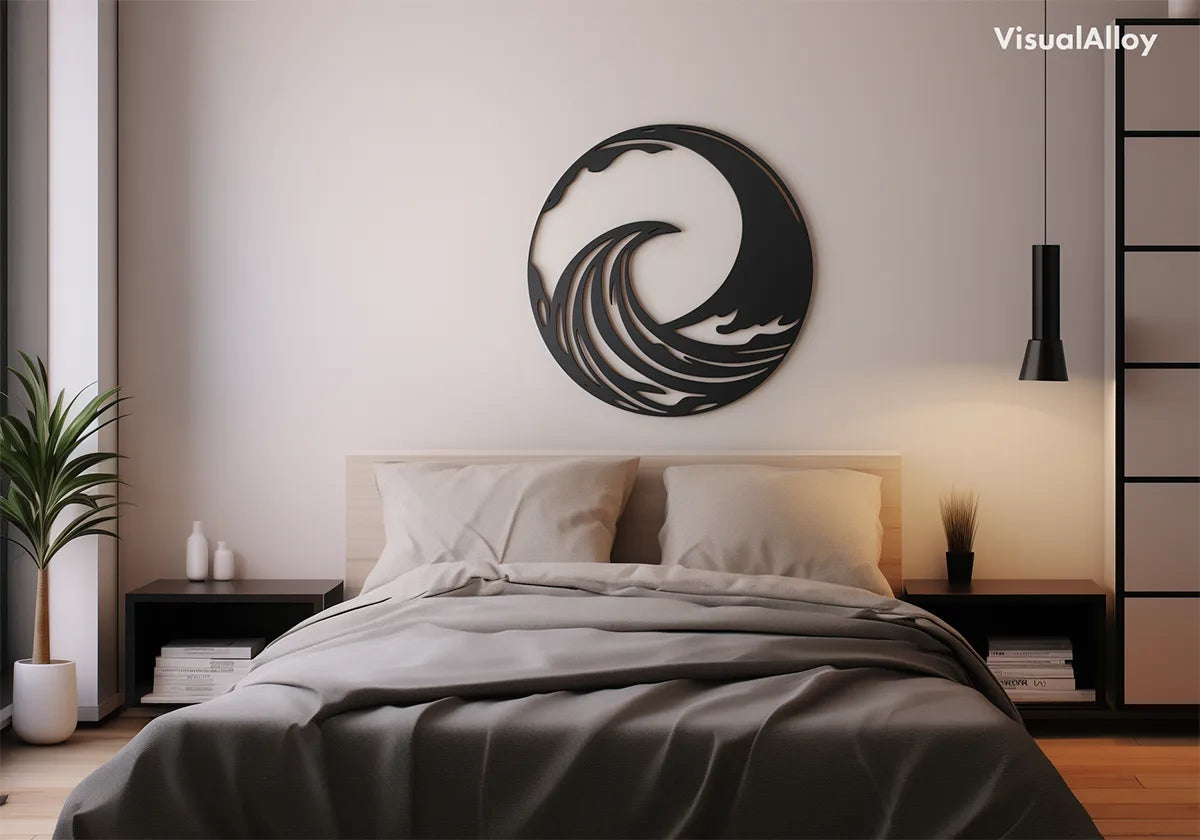 Schwarze Metall Wanddeko für Schlafzimmer