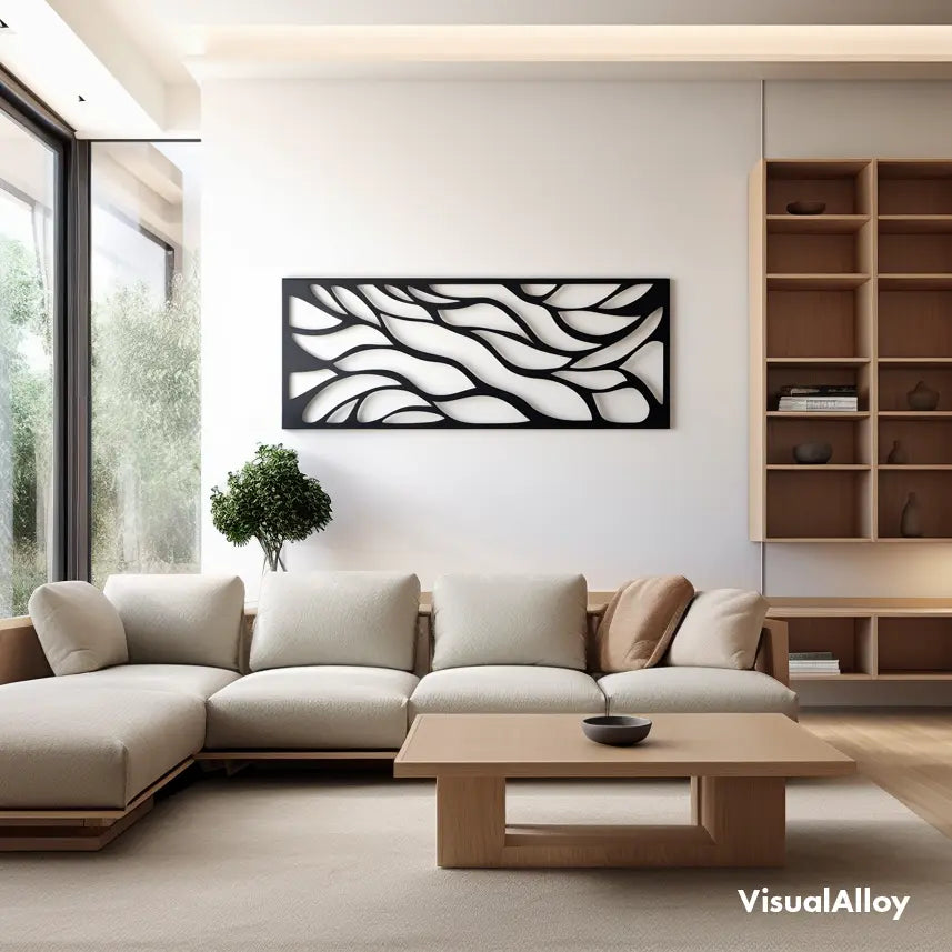 Schwarze Metall Wanddekoration - Baum