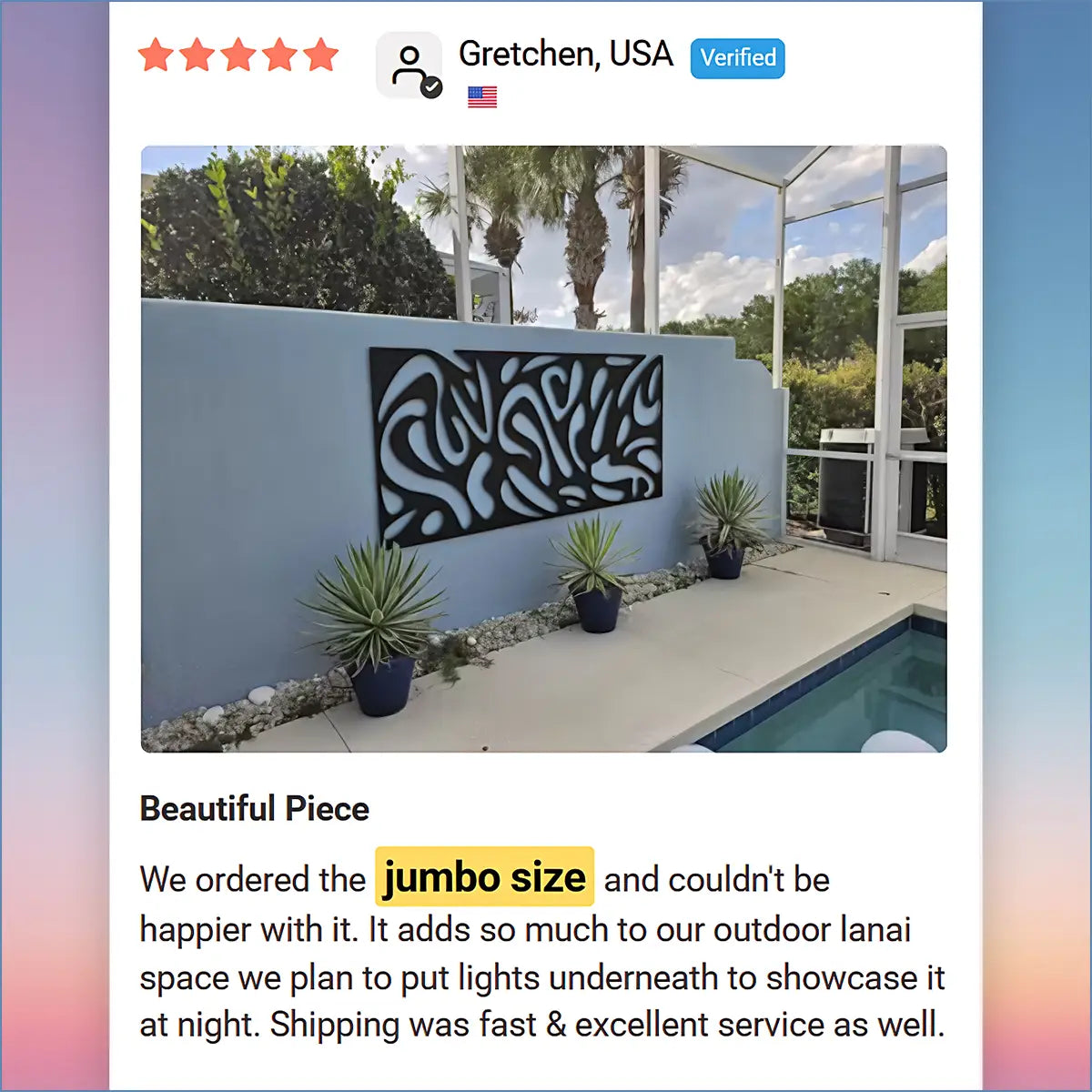 Jumbo outdoor metal wall art review