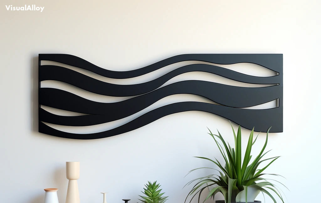 Wanddeko Metall Wellen Kunst