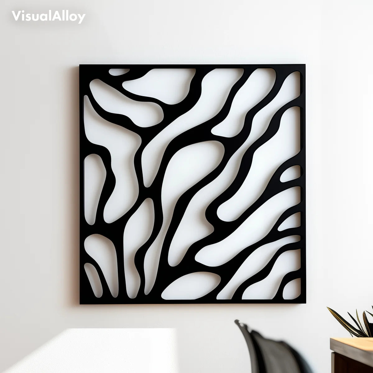 Abstract metal wall art - lava flow