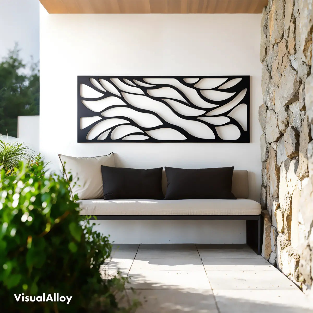 Abstract metal wall art for outside