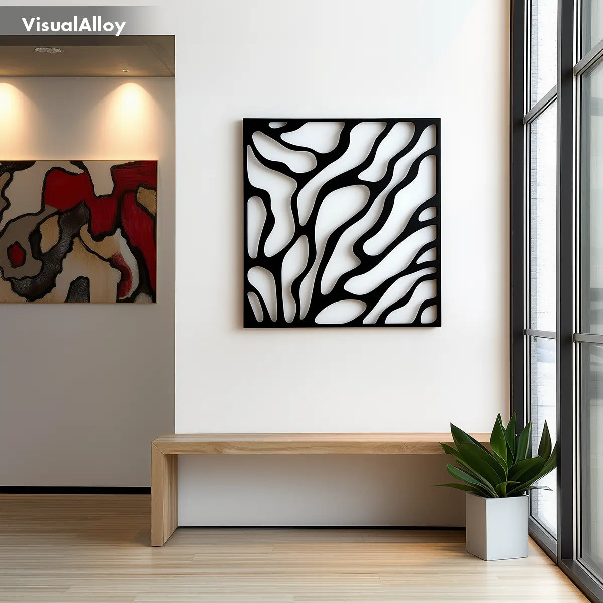 Abstract metal wall art - zebra pattern