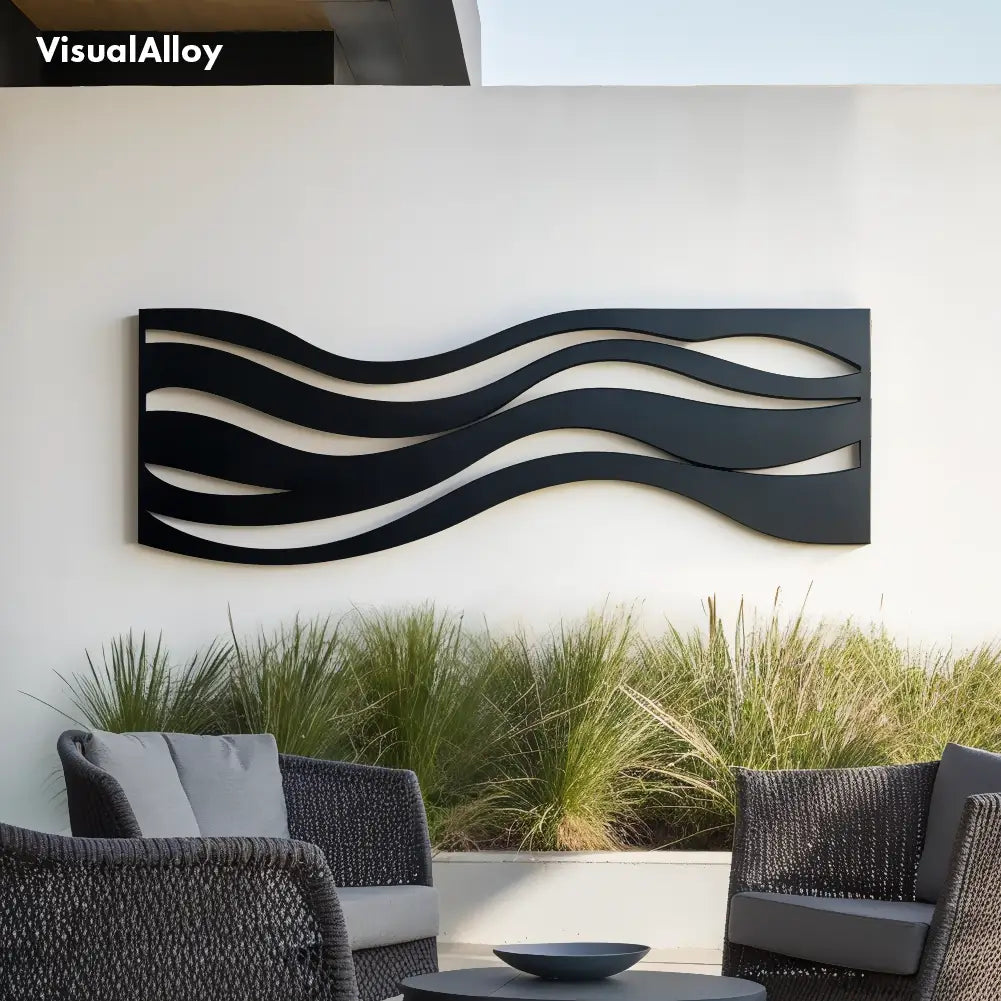 Art for outside - waves metal art