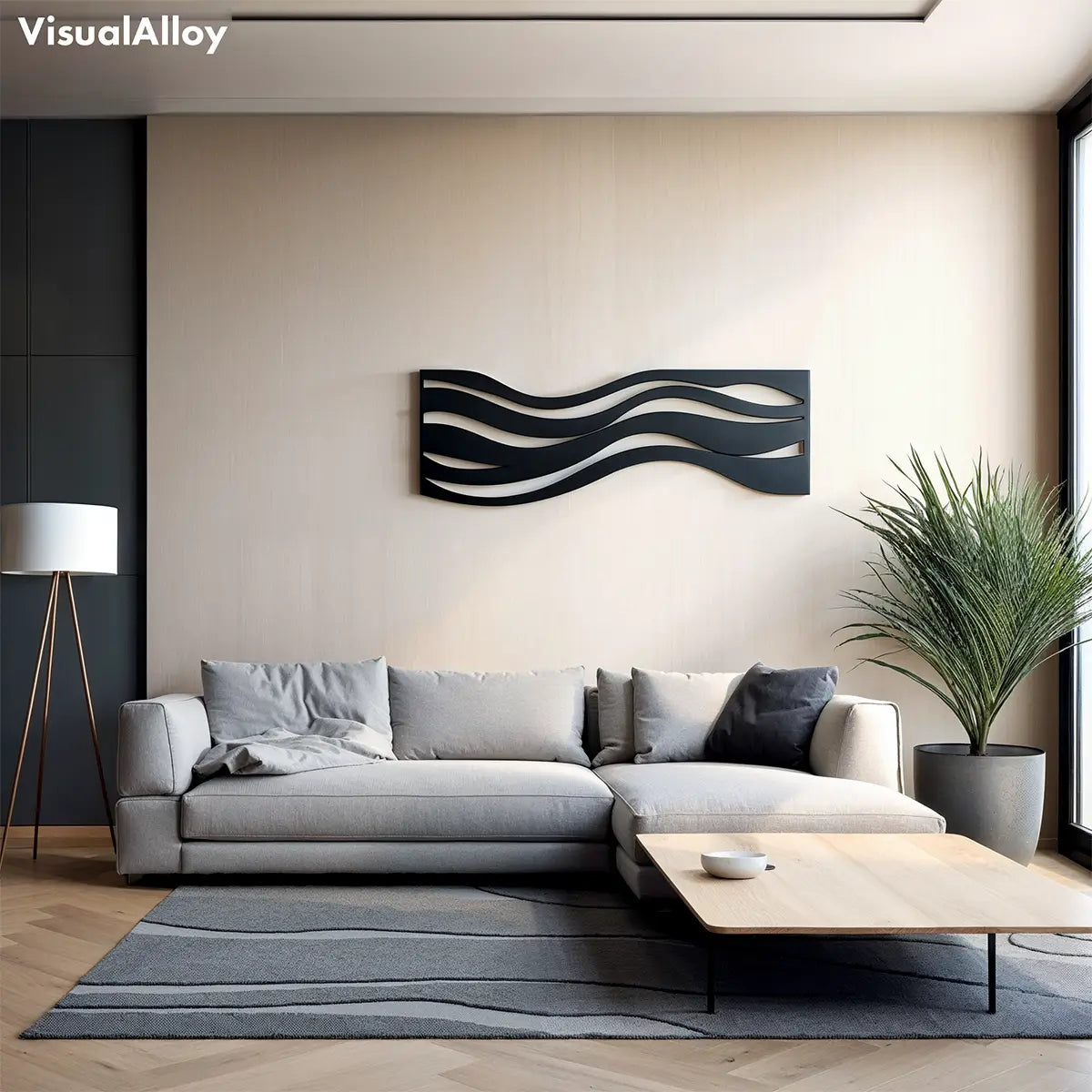 Black metal wall decor for living room