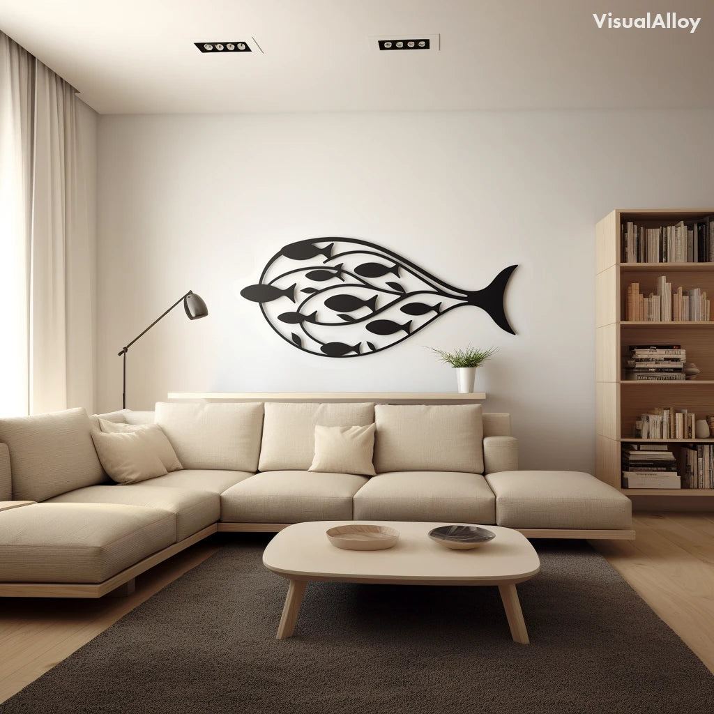 Large metal fish wall art