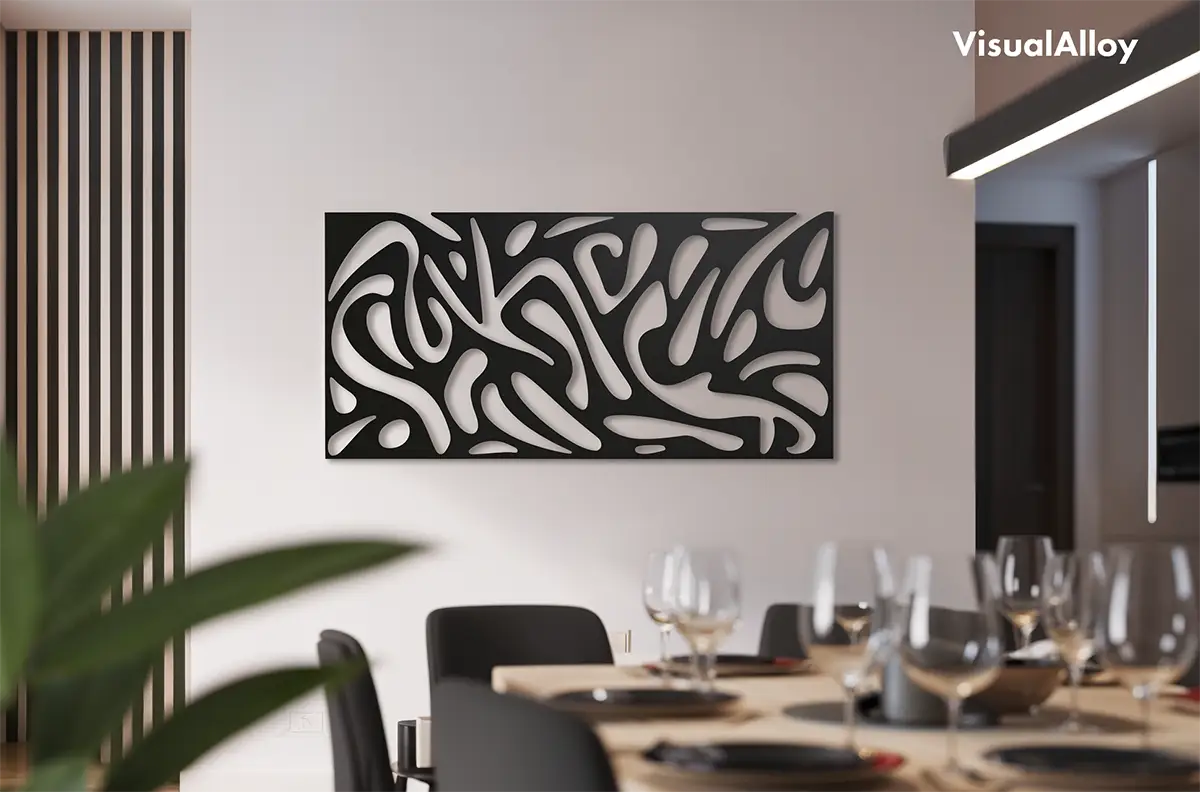 Large metal wall art - black