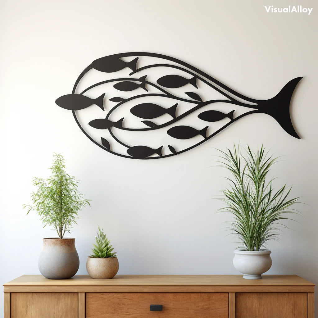 Metal fish wall art