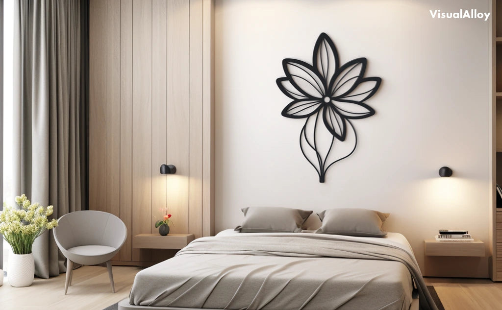 Metal flower wall art decor