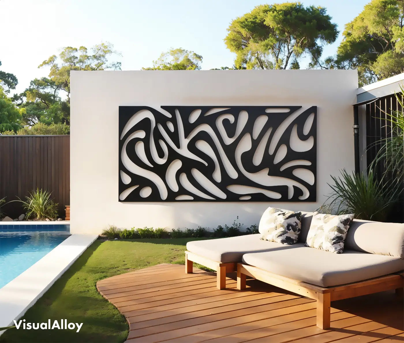 Metal outdoor wall sculptures