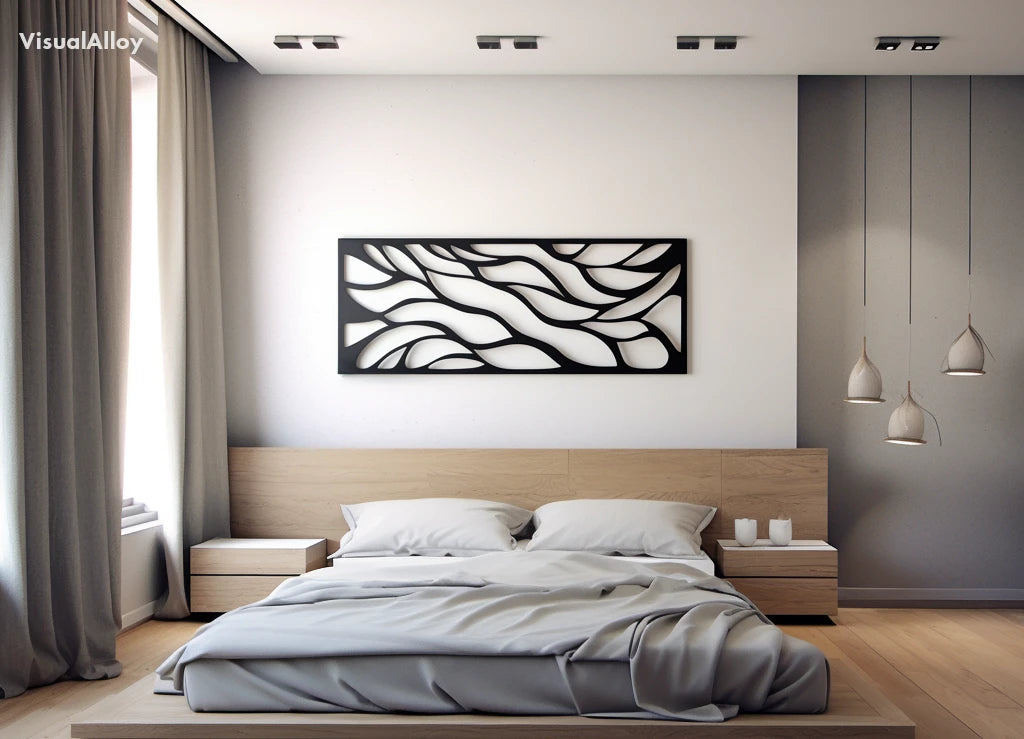 Metal tree wall art - bedroom