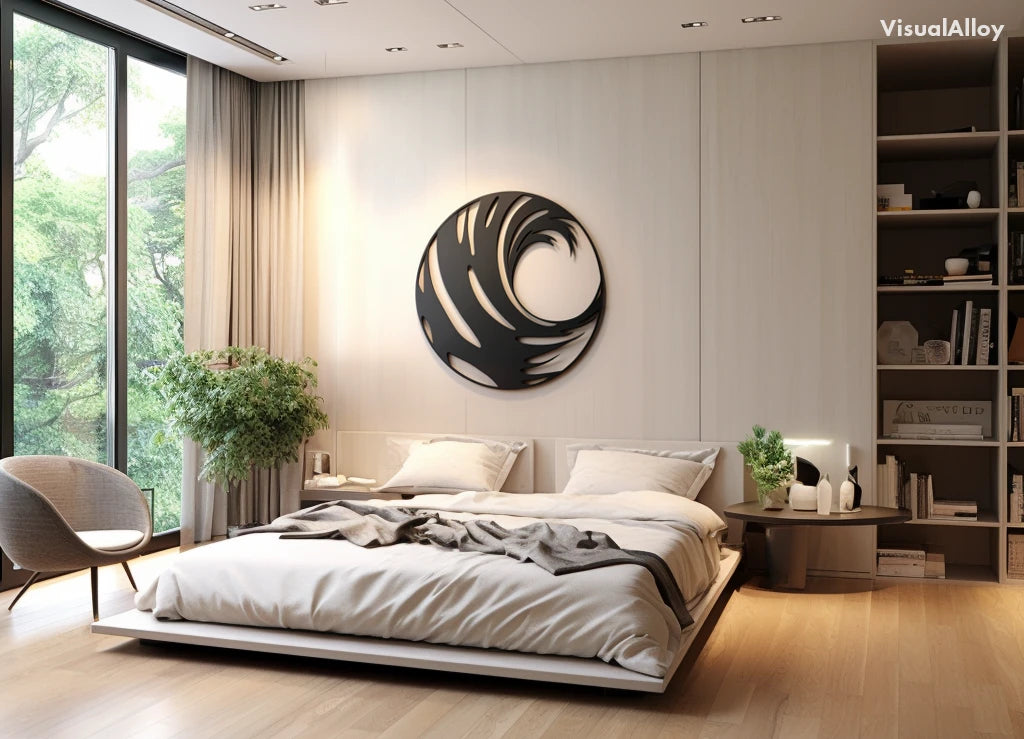 Ocean wave metal wall art bedroom