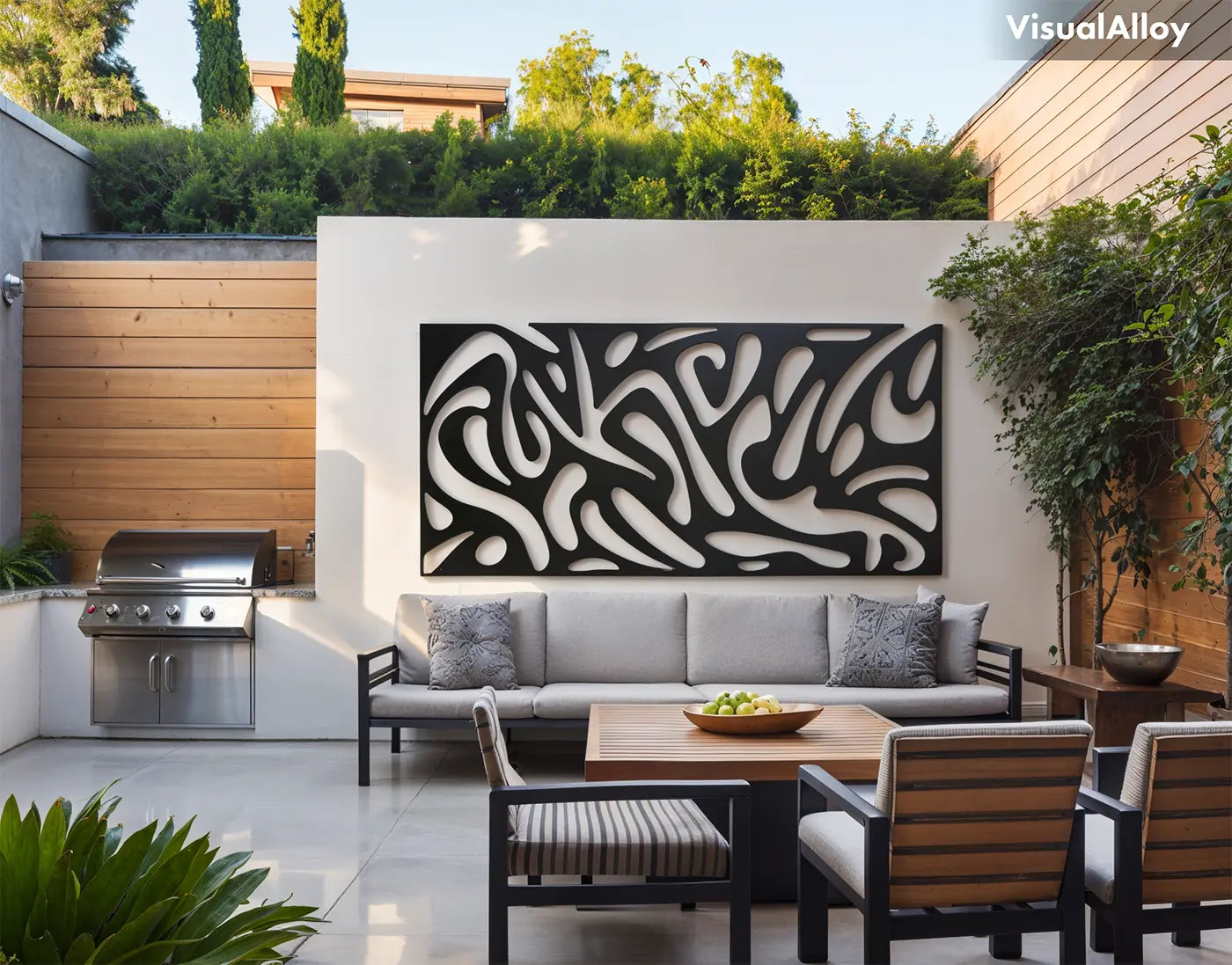 Outdoor wall art - grill area