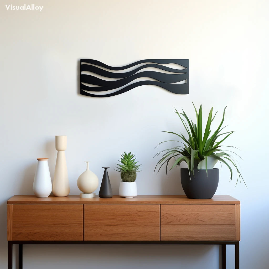Metal Waves Wall Art & Decor [Black Metal 2023] VisualAlloy